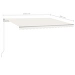 vidaXL Auvent manuel rétractable avec LED 450x300 cm Crème