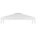 vidaXL Toile de toit de belvédère 2 niveaux 310 g/m² 4x3 m Blanc