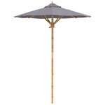 vidaXL Parasol de jardin Ø 150 x 210 cm Bambou Rond Gris foncé