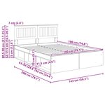 vidaXL Cadre de lit avec tête de lit Sonoma 140 x 190 cm Pin massif