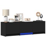 vidaXL Meuble TV avec LED 140 x 34 x 40 cm Noir Bois d’ingénierie