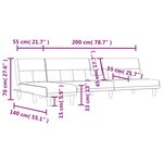 vidaXL Canapé-lit en forme de L gris foncé 255x140x70 cm tissu