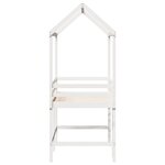 vidaXL Lit superposé et échelle et toit blanc 80x200cm bois pin massif