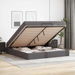 vidaXL Cadre de lit avec matelas avec matelas 2 Pièces Gris PVC