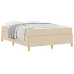 vidaXL Cadre de lit avec matelas Crème 160 x 200 cm tissu