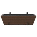 vidaXL Jardinières avec crochets 2 Pièces marron résine tressée