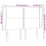 vidaXL Tête de lit avec oreilles Noir 147x23x118/128 cm Similicuir