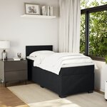 vidaXL Sommier à lattes de lit avec matelas Noir 90x200 cm Velours