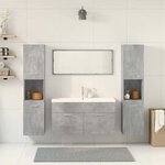 vidaXL Ensemble de meubles de salle de bain 5 Pièces gris béton