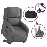 vidaXL Fauteuil inclinable Gris foncé Tissu