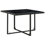 vidaXL Ensemble à manger d’extérieur 9 Pièces coussin Résine tressée Noir