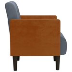 vidaXL Fauteuil avec accoudoirs gris foncé 55 cm velours
