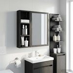 vidaXL Armoire murale de salle de bain Chêne Noir 20 x 10 x 60 5 cm