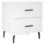 vidaXL Table de chevet blanc 40x35x47 5 cm bois d’ingénierie