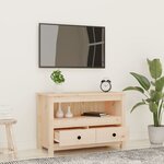 vidaXL Meuble TV 79x35x52 cm Bois de pin massif