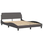 vidaXL Lit avec matelas gris 140x190 cm similicuir