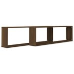 vidaXL Étagères murales cube 2 Pièces Chêne marron 100x15x30 cm Bois