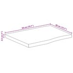 vidaXL Dessus de table 50x40x2 5 cm bord vivant bois massif manguier
