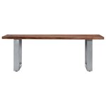 vidaXL Table basse avec bord naturel 115x60x40 cm Bois d'acacia massif