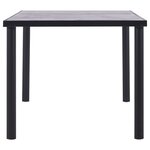 vidaXL Table à manger Noir et gris béton 180x90x75 cm MDF