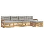 vidaXL Ensemble de canapés d'extérieur 5 Pièces Blanc et gris clair