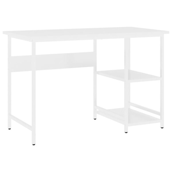 Bureau table poste de travail meuble d'ordinateur informatique étude d'ordinateur 105 x 55 x 72 cm MDF et métal blanc 02_0023709