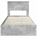 vidaXL Lit de Rangement Gris béton 90 x 200 cm Bois d'ingénierie