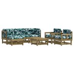 vidaXL Salon de jardin 7 Pièces avec coussins bois de pin imprégné