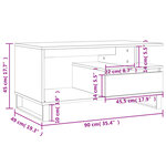 vidaXL Table basse Gris béton 90x49x45 cm Bois d'ingénierie