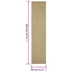 vidaXL Tapis Sisal naturel 80x350 cm Vert