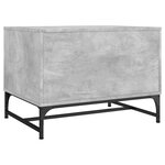 vidaXL Table basse avec portes en verre gris béton 68 5x50x50 cm