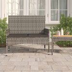 vidaXL Banc de Jardin à 2 Places avec Coussins Gris Résine Tressée