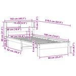 vidaXL Lit bibliothèque sans matelas blanc 90x190cm bois de pin massif
