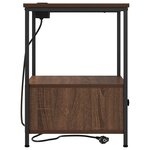 vidaXL Table de nuit avec station de chargement Chêne marron