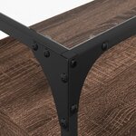 vidaXL Meuble TV avec dessus en verre chêne marron bois d'ingénierie