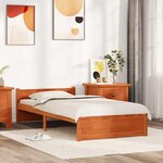 vidaXL Cadre de lit Brun cire 205.5 x 95.5 x 51 cm Pin massif