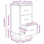 vidaXL Buffet Bois ancien 35.5 x 35 x 76 cm Bois d'ingénierie