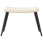 vidaXL Chaise de relaxation avec tabouret Blanc crème Velours
