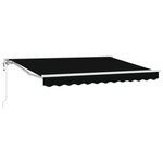 vidaXL Auvent Rétractable Noir 350x200 cm tissu