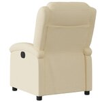 vidaXL Fauteuil inclinable Crème Tissu