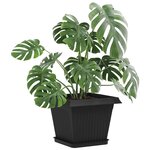 vidaXL Plateau carré à fleurs 6 Pièces Noir 21 x 21 x 2 cm Plastique