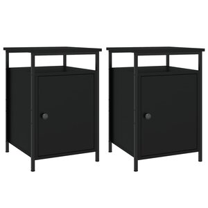 vidaXL Tables de chevet 2 Pièces noir 40x42x60 cm bois d'ingénierie