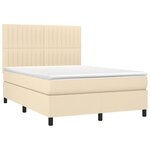 vidaXL Sommier à lattes de lit avec matelas Crème 140x190 cm Tissu