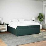 vidaXL Sommier à lattes de lit et matelas Vert foncé 200x200cm Velours