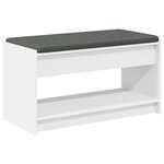 vidaXL Banc d'entrée Blanc 83 x 38 x 45 cm Bois Ingénierie et Tissu