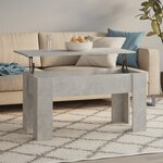 vidaXL Table basse gris béton 101x49x52 cm bois d'ingénierie