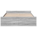 vidaXL Cadre de lit avec tiroirs sans matelas sonoma gris 150x200 cm