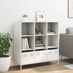 vidaXL Buffet haut blanc 101 5x39x103 5 cm acier
