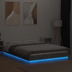 vidaXL Cadre de lit et lumières LED sans matelas gris béton 120x200 cm