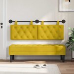 vidaXL Tête de lit suspendue Jaune Velours